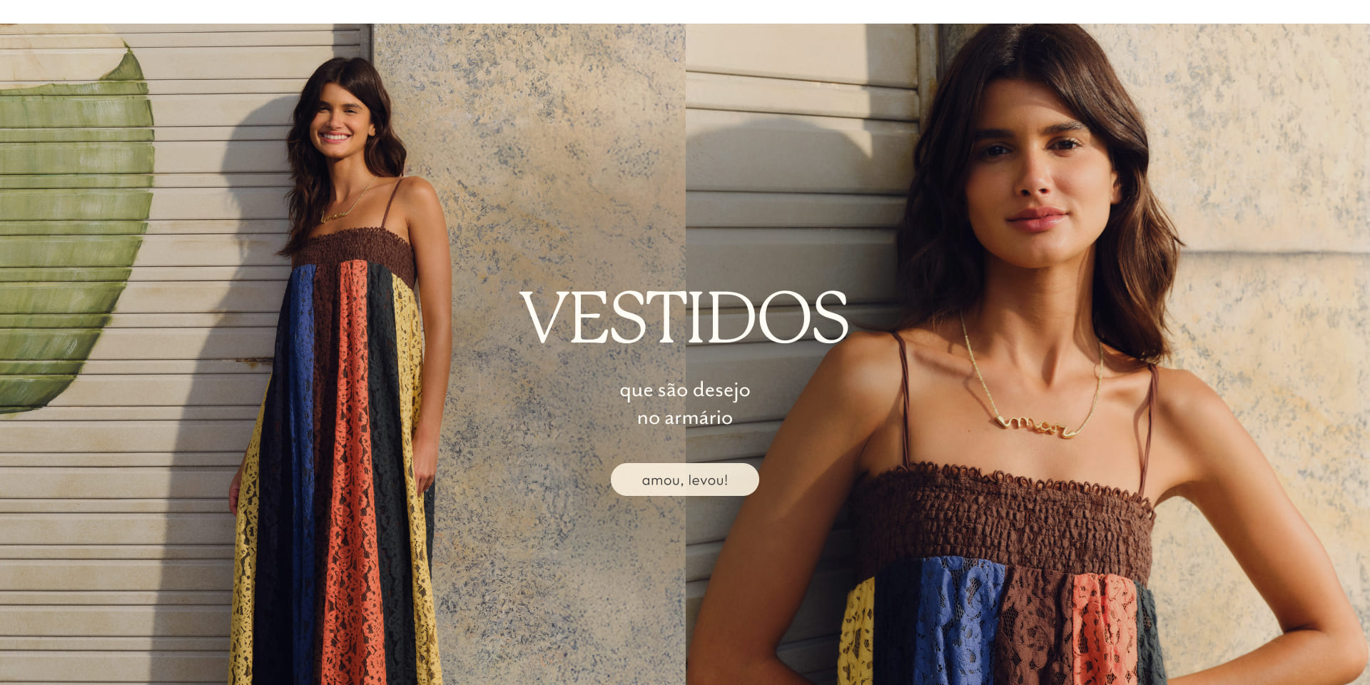 [farm rio] [banner vestidos] vestido FARM amplo de renda listrado colorido. leva o seu favorito!
